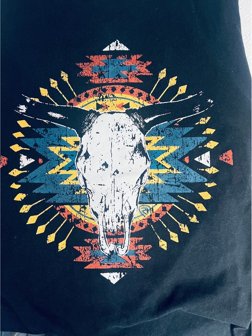 Rock & Roll Denim cowgirl hannah  tank bull skull graphic tee women’s M